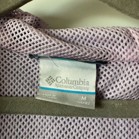 Columbia Kid's Girl's Purple windbreaker Rain Jacket Size M (10/12) - Picture 7 of 9